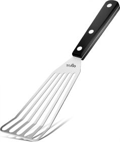 Fish Spatula Stainless Steel Grill Egg Omelette Pancake Fish Turner Spatula Metal Angled Slotted Turner