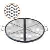 VEVOR X-Marks Fire Pit Grill Grate, Foldable Round Cooking Grate, Heavy Duty Steel Campfire BBQ Grill Grid with Handle and Support X Wire