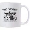 Casitika Funny Fishing Present. 11 oz Fisherman Mug. I Only Care About Fishing Cup. Birthday Present idea for Men and