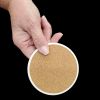 Pomeranian in Sunflowers Large Sandstone Coasters Pack of 4 Absorbent Round Coasters Decor Gifts for Men or Women, 4 in, Multicolor