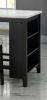 Dining Room Transitional 3pc Dining Set Gloss Table Top w Storage Shelves Side 2x Stools Black Ivory White