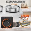 VEVOR Electric Soup Warmer, Three 7.4QT Stainless Steel Round Pot 86~185°F Adjustable Temp