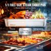 VEVOR 6 Pack Hotel Pans, Full Size Anti-Jam Steam Pan, 0.8mm Thick Stainless Steel Restaurant Steam Table Pan, 4-Inch Deep Commercial Table Pan