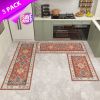 Kitchen Rug Sets 3 Piece with Runner Non Slip Kitchen Rugs and Mats Washable Kitchen Mats for Floor Thick Kitchen Floor Mat Carpet Runner Rugs for Hal