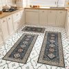 Kitchen Rug Sets 3 Piece with Runner Non Slip Kitchen Rugs and Mats Washable Kitchen Mats for Floor Thick Kitchen Floor Mat Carpet Runner Rugs for Hal
