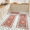 Kitchen Rug Sets 3 Piece with Runner Non Slip Kitchen Rugs and Mats Washable Kitchen Mats for Floor Thick Kitchen Floor Mat Carpet Runner Rugs for Hal